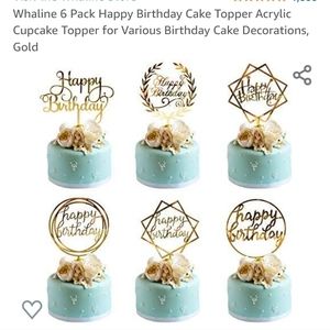 Whaline 6 pk cake toppers